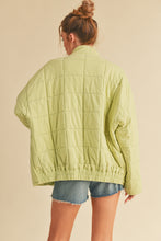 Load image into Gallery viewer, Brynne Quilted Dolman Jacket: Lime Green
