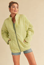 Load image into Gallery viewer, Brynne Quilted Dolman Jacket: Lime Green