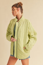 Load image into Gallery viewer, Brynne Quilted Dolman Jacket: Lime Green