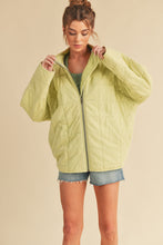 Load image into Gallery viewer, Brynne Quilted Dolman Jacket: Lime Green