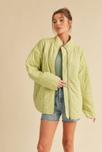 Load image into Gallery viewer, Brynne Quilted Dolman Jacket: Lime Green