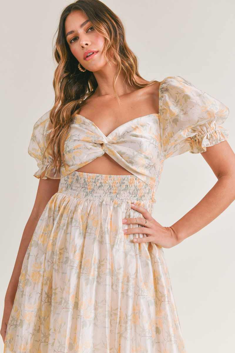 Cray me. 3way Sleeve Flower Dress Jaymie Floral Twist Maxi