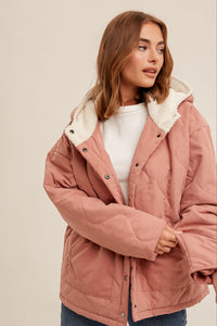 Bailey Quilted Oversized Hoodie Jacket with Pocket