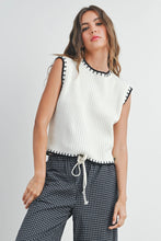 Load image into Gallery viewer, Contrast Hem Sweater Vest - White
