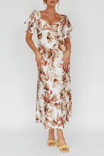 Load image into Gallery viewer, Isabelle Brown Floral Midi Dress