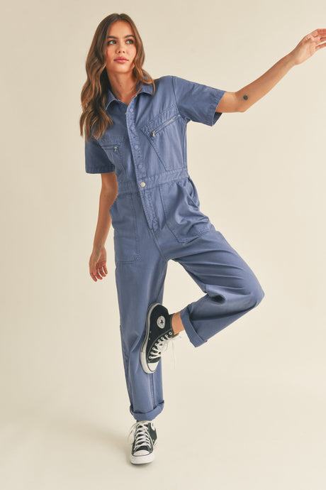 Adelyn Washed Cotton Utility Jumpsuit