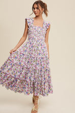Load image into Gallery viewer, Lia Flower Print Ruffle Tiered Maxi Dress