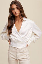 Load image into Gallery viewer, Kehlani Wrap Style Satin Blouse Top