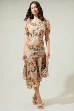 Load image into Gallery viewer, Adaline Floral Asymmetrical Midi Dress