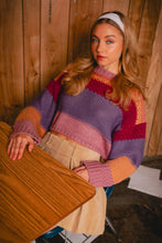 Load image into Gallery viewer, Kaylee Colorful Stripe Crop Sweater