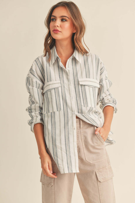 Trinity Multi Striped Button Down Shirt
