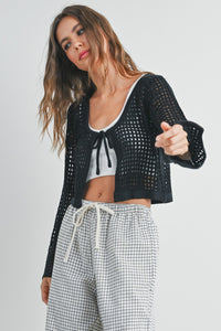 Ezra Knitted Long Sleeve Tie Front Cardigan
