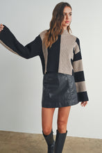 Load image into Gallery viewer, Anahi Color Block Mock Turtleneck Sweater