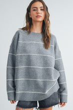 Load image into Gallery viewer, Hattie Striped Pattern Drop Shoulder Sweater