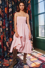 Load image into Gallery viewer, Amina Smocked Poplin Pink Midi Dress