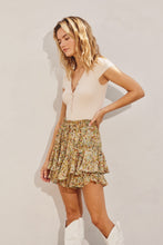 Load image into Gallery viewer, Alexa Foral Ruffled Flared Skort: Multi