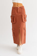 Load image into Gallery viewer, Aurora Utility Cargo Denim Maxi Skirt