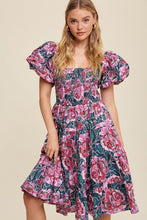 Load image into Gallery viewer, Vivienne Floral Print Puff Sleeve Midi Dress