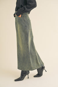 Layla Timeless Vintage Wash Maxi Denim Long Skirt