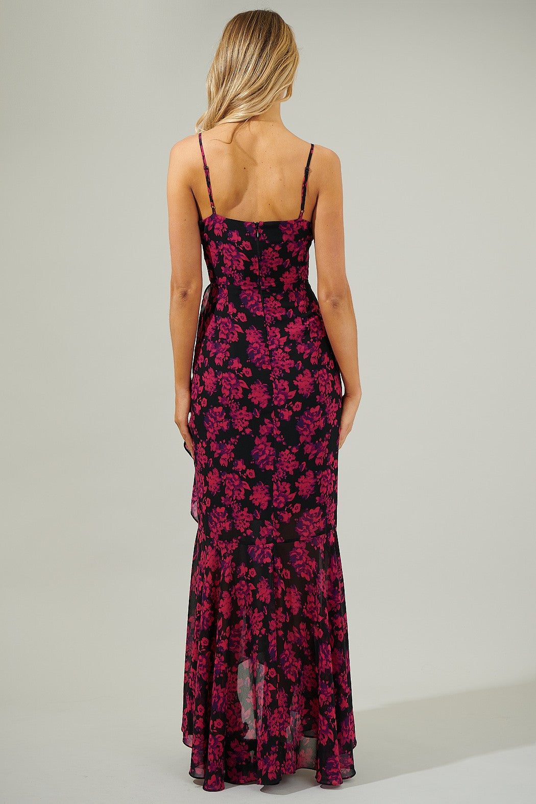 Doris Ruffle Maxi Dress XLarge / Fuchsia Multi Doris Ruffle Maxi Dress XLarge / Fuchsia Multi