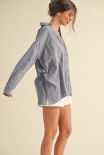 Load image into Gallery viewer, Jaylani Button Down Basic Cotton Shirt in Blue