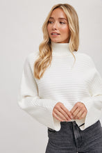 Load image into Gallery viewer, Elliah Ivory Ribbed Knit Turtleneck Sweater