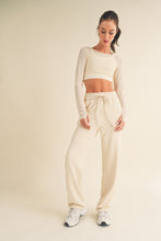 Load image into Gallery viewer, Aria Cream Butter Soft Scuba Wide Leg Pants