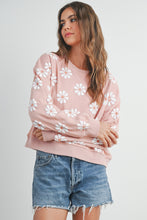 Load image into Gallery viewer, Elodie Mauve Daisy Round Neck Sweatshirt