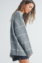 Load image into Gallery viewer, Hattie Striped Pattern Drop Shoulder Sweater