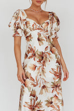 Load image into Gallery viewer, Isabelle Cream Satin Floral Midi Dress