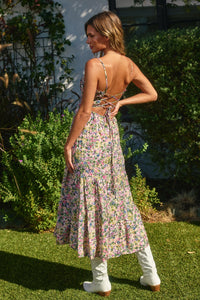 Zoya Morning Glory Corset Tie Back Maxi Dress
