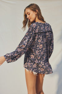 Lucia Bloom Button-Front Blouse