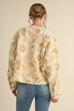 Load image into Gallery viewer, Selah Mustard Quilted Floral Sherpa Jacket