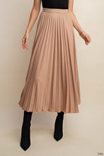 Load image into Gallery viewer, Willow Classic Pleated Tan Long Skirt