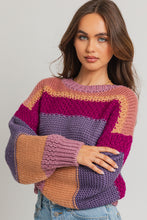 Load image into Gallery viewer, Kaylee Colorful Stripe Crop Sweater