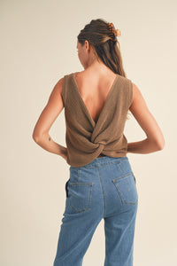 Camilla Twisted on Back Knit High Neck Top