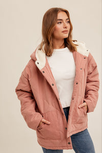 Bailey Quilted Oversized Hoodie Jacket with Pocket