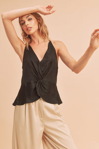 Leah Black Casual Chic Tank Top