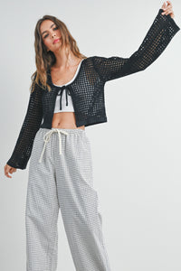 Ezra Knitted Long Sleeve Tie Front Cardigan