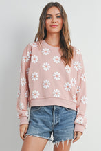 Load image into Gallery viewer, Elodie Mauve Daisy Round Neck Sweatshirt