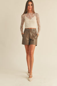 Mila Edgy Faux Leather Shorts