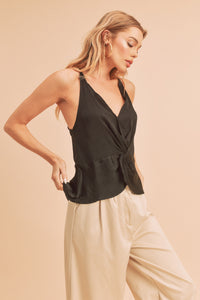 Leah Black Casual Chic Tank Top