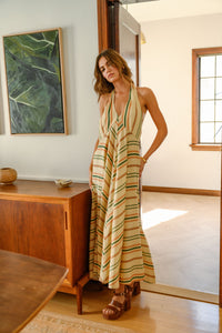 Jocelyn Halter Stripe Maxi Dress