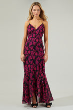Load image into Gallery viewer, Catherine Pink Floral Ruffle Maxi Dress