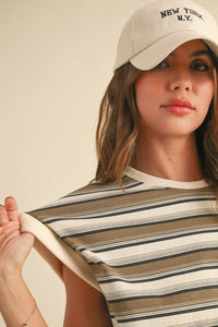 Jovie Multi Stripe Boxy T-Shirt