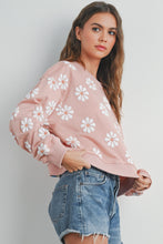 Load image into Gallery viewer, Elodie Mauve Daisy Round Neck Sweatshirt