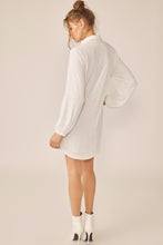 Load image into Gallery viewer, Khloe White Sequin Mini Shirt Dress