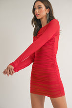 Load image into Gallery viewer, Madeline Long Sleeve Ruched Mini Dress