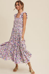 Lia Flower Print Ruffle Tiered Maxi Dress