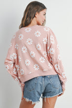 Load image into Gallery viewer, Elodie Mauve Daisy Round Neck Sweatshirt